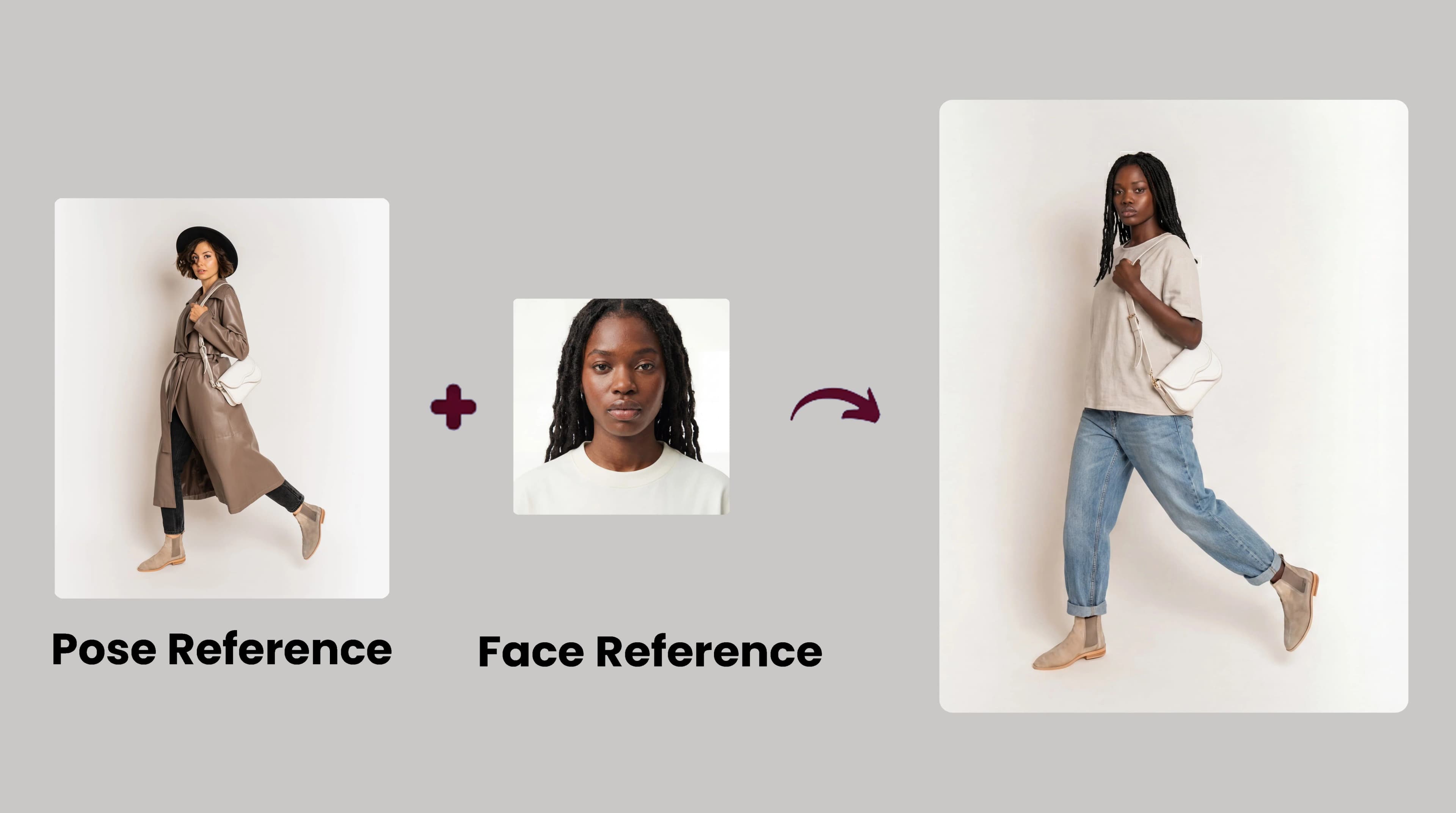 AI-generated photorealistic fashion model created from text