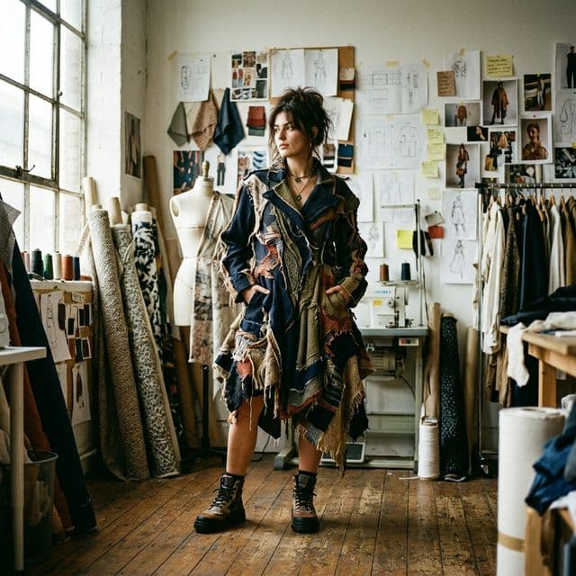 Indie fashion designer showcasing designs with AI model photography