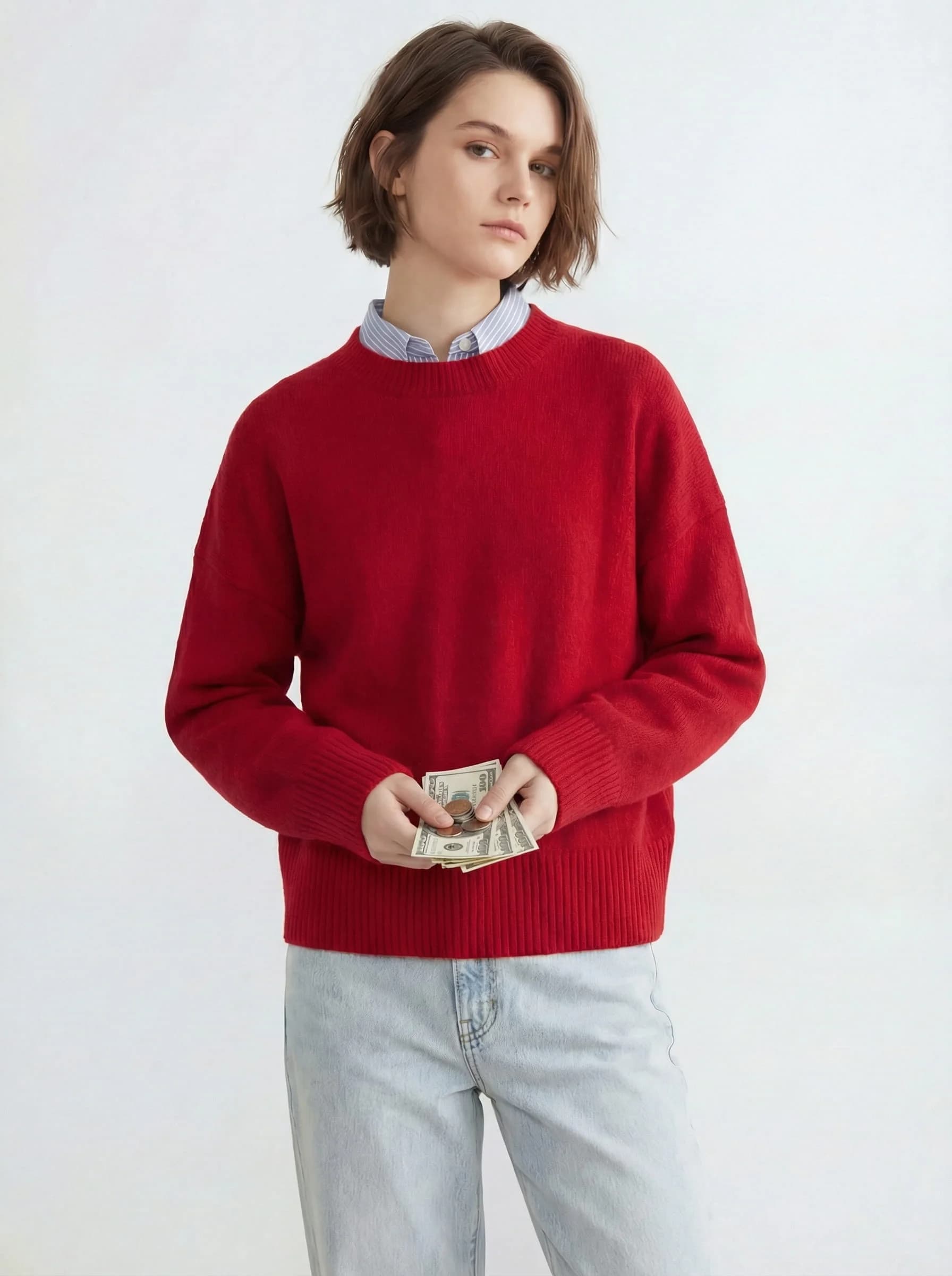 Small business owner reviewing AI generated fashion imagery